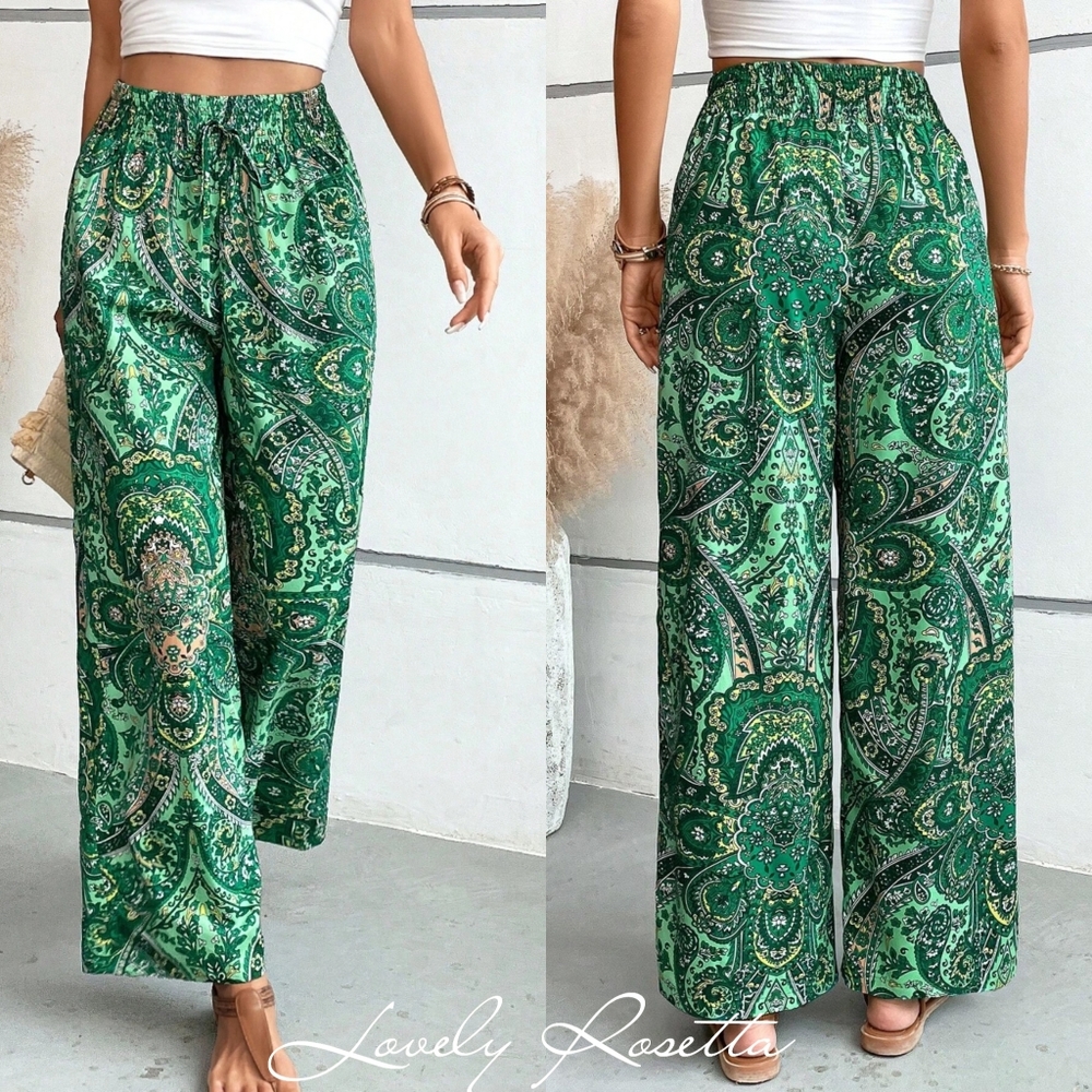 Eye-Catching Printed Wide-Leg Pants - Picture 10 of 13